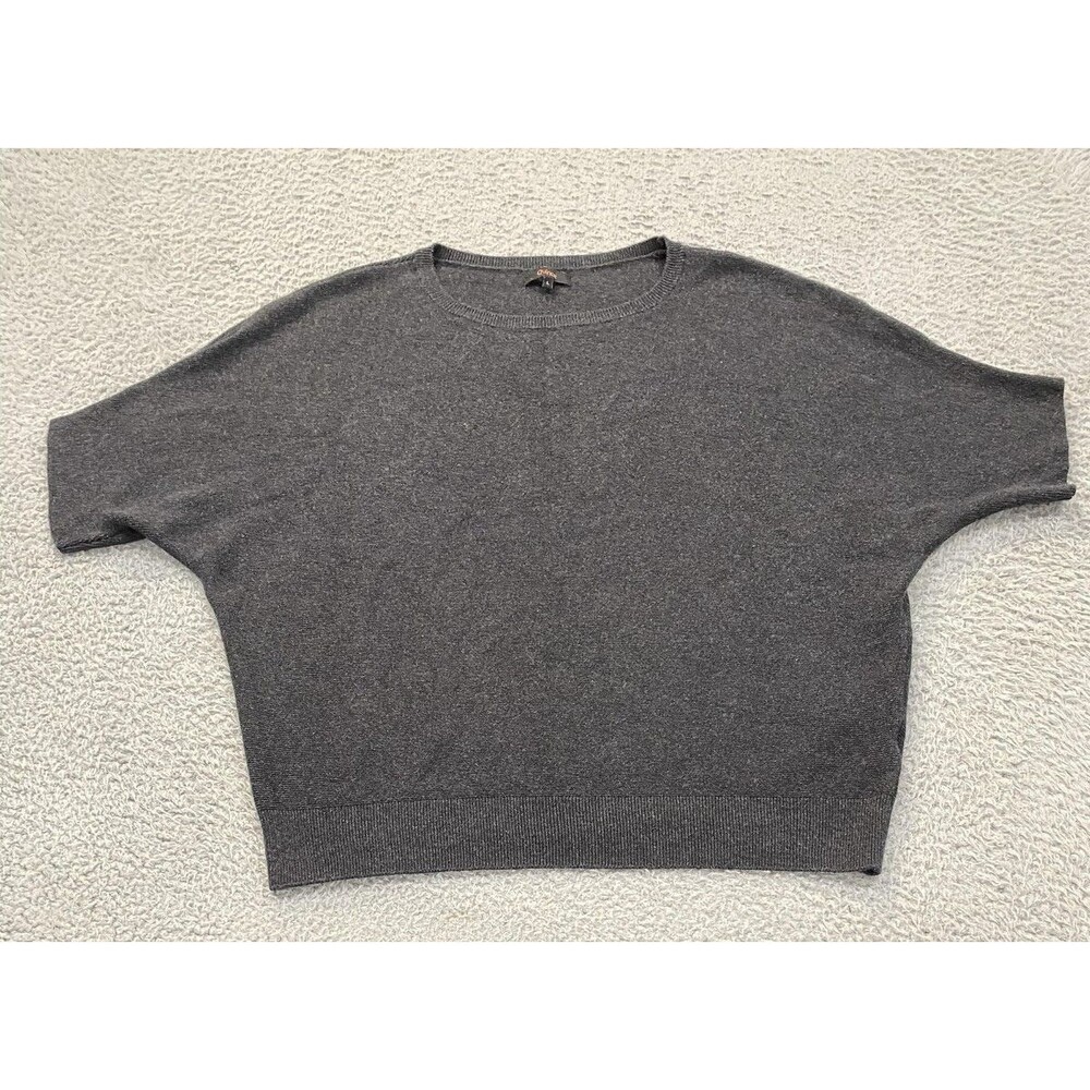 Quince Sweater Womens Large Gray Short Sleeve Dolman Organic Cotton Cashmere
